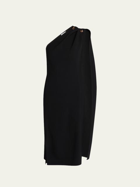 Bottega Veneta One-Shoulder Drape Slit Dress