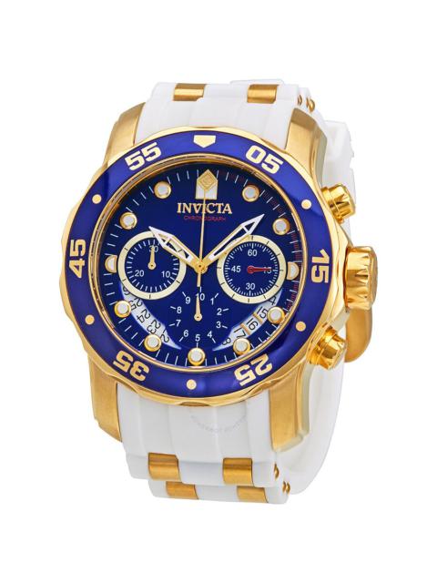 Other Designers Invicta Pro Diver Chronograph Mother of Pearl White Polyurethane Men's Watch 20288