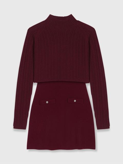 maje 2-in-1 knit mini dress