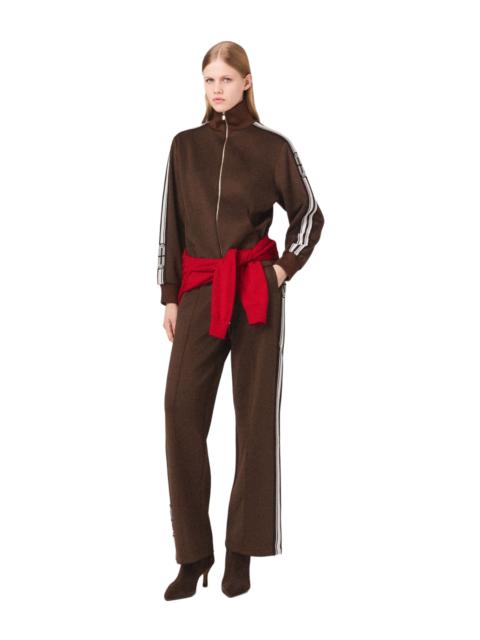 maje maje Sweatshirt with straight stripes in Dark Brown at Nordstrom