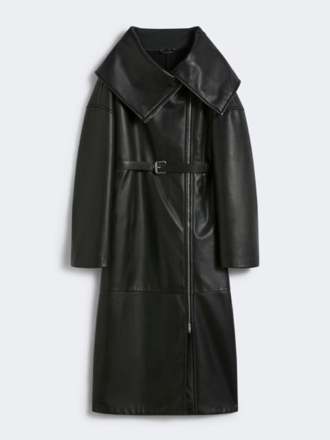 Sportmax Long leather coat - RUNWAY - BLACK