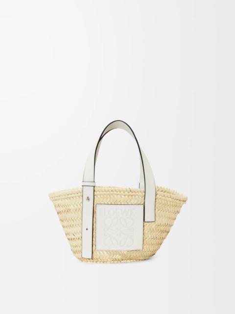 Loewe Small Basket bag in palm leaf and calfskin