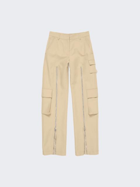 Acne Studios Layered Satin Trousers Beige