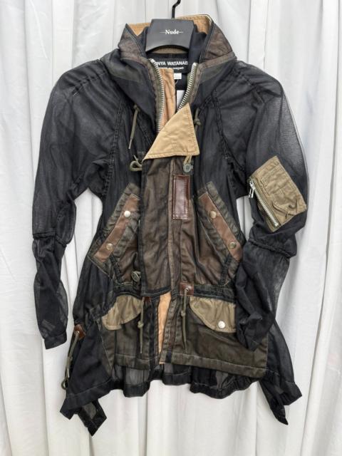 Junya Watanabe MAN JUNYA WANTANABE comme des garcons sheer mesh military deconstructed trench coat