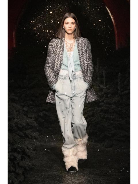Chanel - F/W 21 - Silver CC Logo Denim Jean