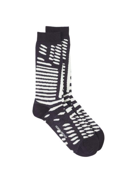 HENRIK VIBSKOV MURPH SOCKS HOMME - BLACK WHITE STRIPES