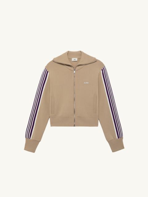 AUTRY KNITTED TENNIS VISCOSE ZIP JACKET WOMAN