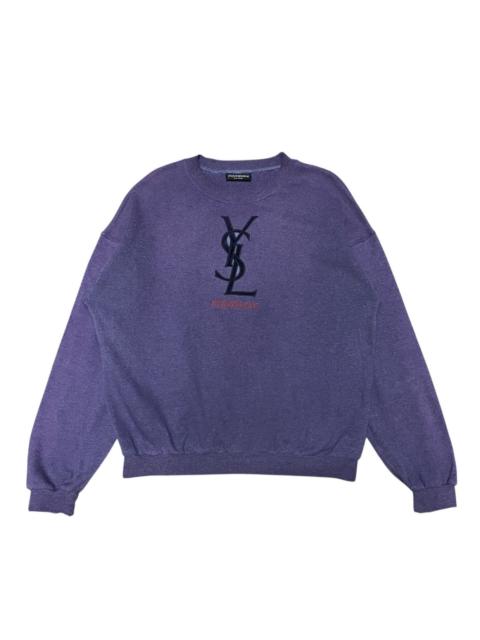SAINT LAURENT Vintage Yves Saint Laurent Embroidered Big Logo Crewneck