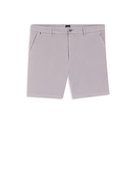 BOSS MODERN-FIT SHORTS IN STRETCH-COTTON TWILL