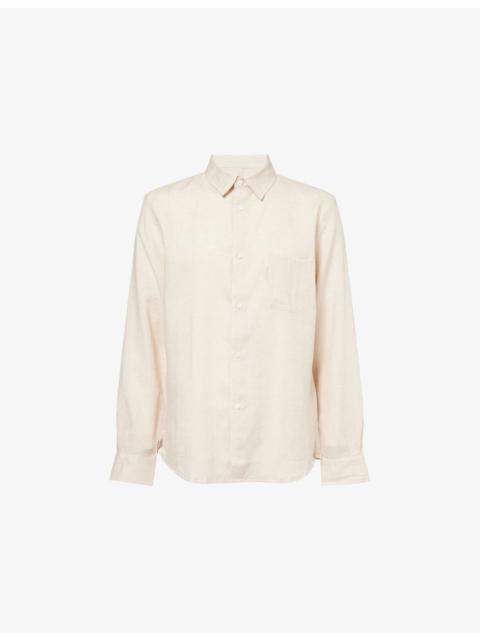 Derek Rose Monaco Long-Sleeve Linen Shirt