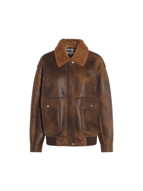Miu Miu Brown Leather Jacket