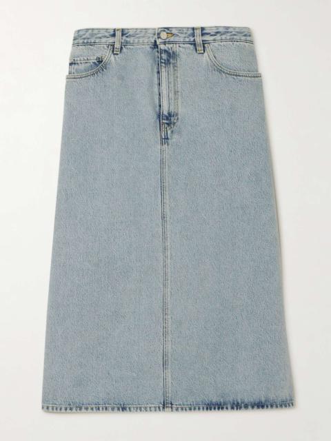 Organic denim midi skirt