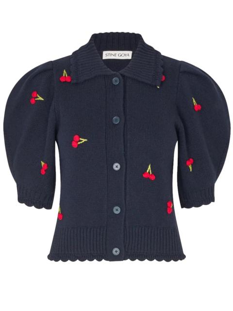 STINE GOYA BOBBLE KNIT POLO CARDIGAN