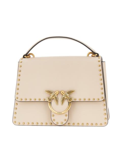 PINKO Pinko Leather Bag with Love Birds Buckle Beige