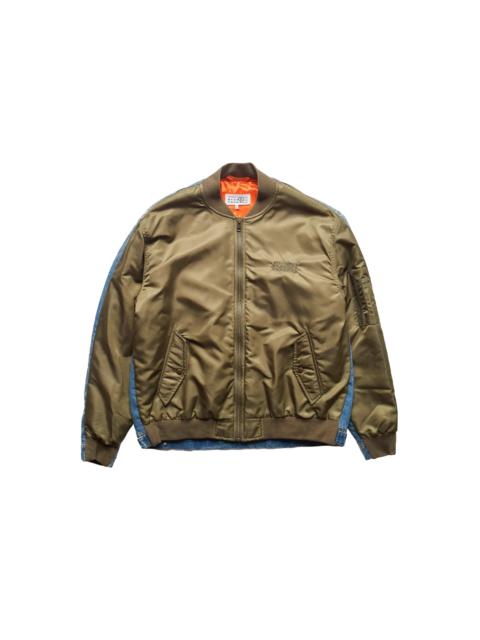 MM6 Maison Margiela MM6 Split Denim And Nylon Bomber Jacket