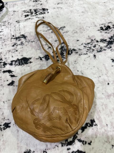 Loewe Authentic Loewe Anagram Leather Shoulder Dawstring Bag