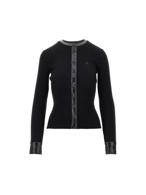 courrèges Courreges Women Ribbed Cardiga With Vinyl Trimmings