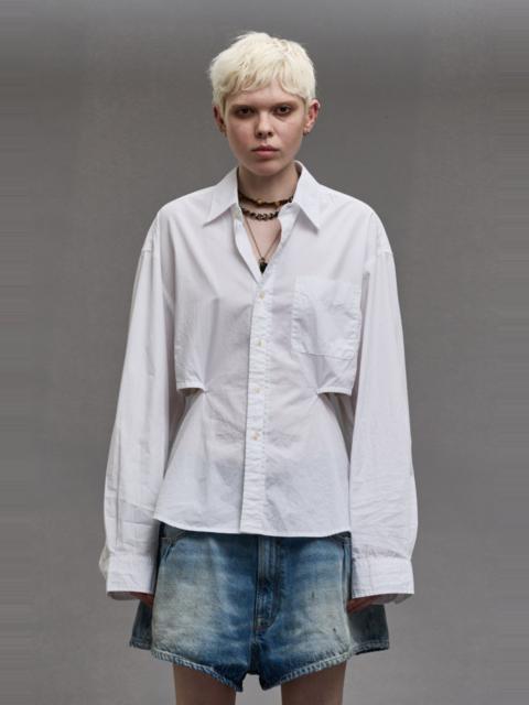 R13 OPEN BACK SHIRT - WHITE