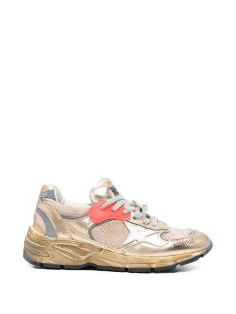 Golden Goose Golden Goose Women "Running Dad" New Net And Laminated Upper Leather Star Laminated Spur Distressed