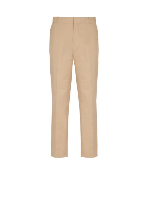 Balmain Straight-leg tailored canvas trousers