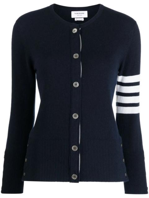 Thom Browne Classic Cashmere 4-Bar Crew Neck Cardigan Women