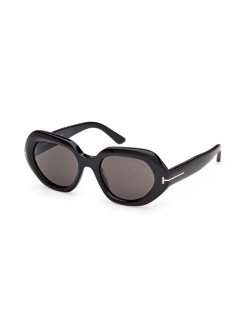 TOM FORD Tom Ford Smoke Geometric Ladies Sunglasses FT1317 01A 51