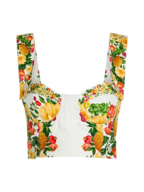 FARM RIO Farm Rio Picnic Flowers Printed Linen top