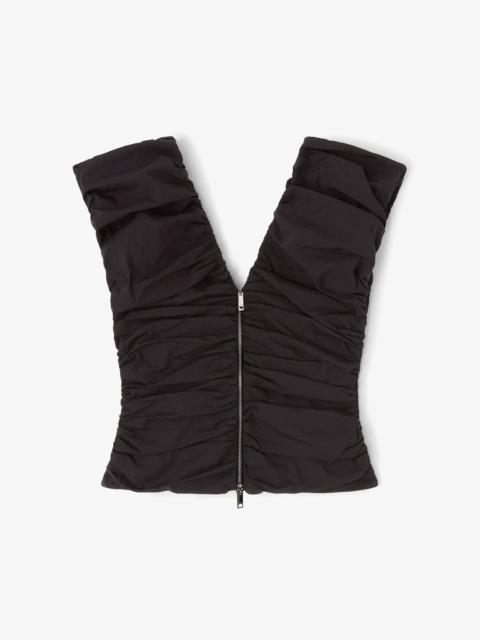 GANNI BLACK RUCHED TOP