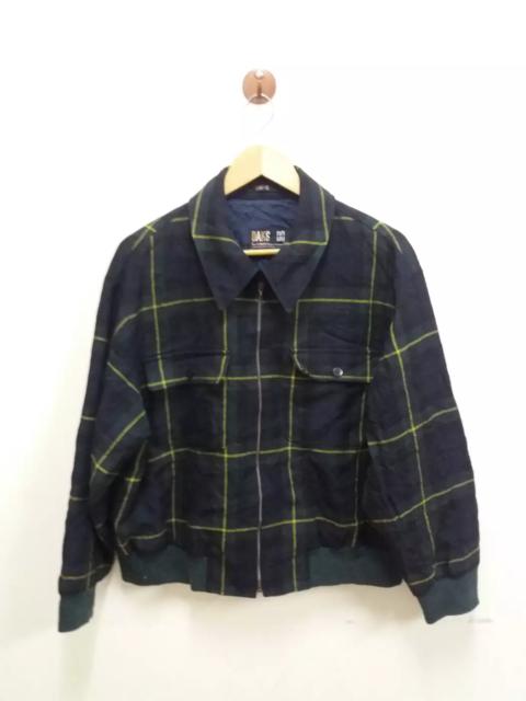 Other Designers Daks London - Dark London zipper green cheakered wool jacket