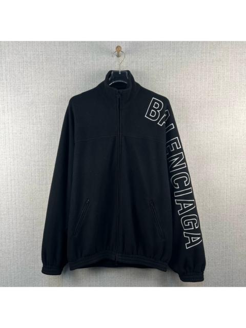 BALENCIAGA Balenciaga FW23 Letter Logo Intarsia Fleece Stand-Collar Long-Sleeve Jacket