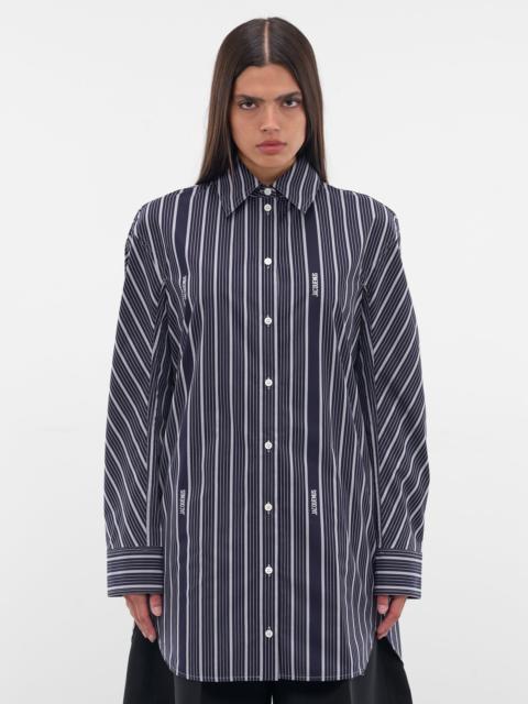 JACQUEMUS Black Striped Shirt Dress