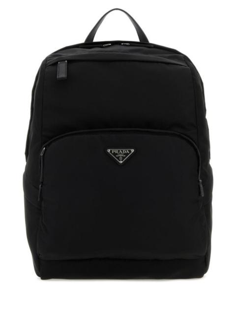 Prada Man Black Re-Nylon And Leather Backpack