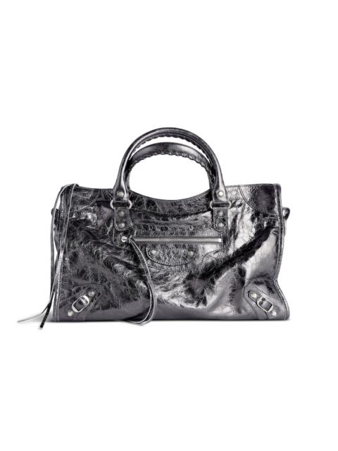 BALENCIAGA Women's Le City Medium Bag Metallized in Grey