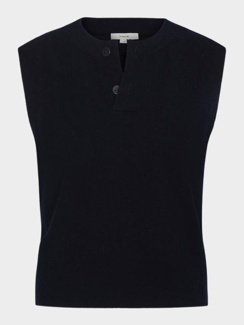 Vince Sleeveless Henley Shell