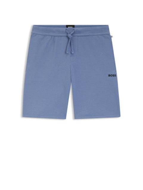 BOSS EMBROIDERED-LOGO PYJAMA SHORTS IN A COTTON BLEND