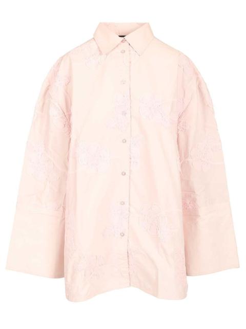 ROTATE Rotate Women Light Pink Oversized Floral Shirt