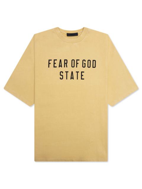 ESSENTIALS HEAVY CREWNECK TEE - AMBER