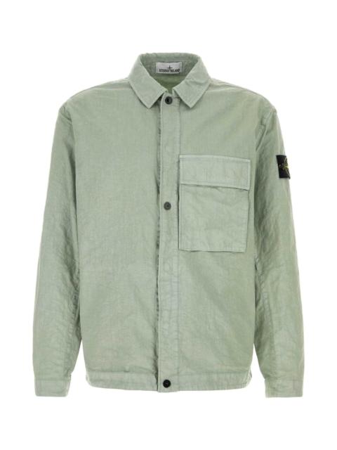 Stone Island Sage Green Nylon Shirt