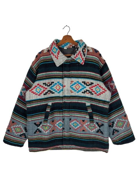 Other Designers Vintage - Aztec Tribe Wool Coat Indian Blanket Coat