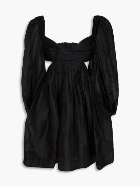Zimmermann Harmony cutout linen and silk-blend mini dress