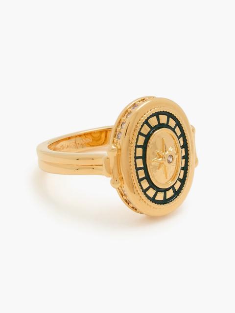 Zimmermann Gold-tone, enamel and crystal ring