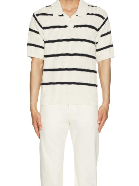 FRAME Striped Polo Sweater