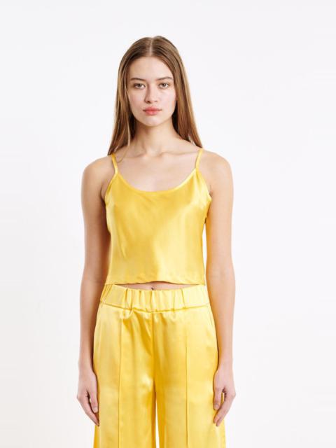 SPRWMN YELLOW SILK CROPPED CAMI
