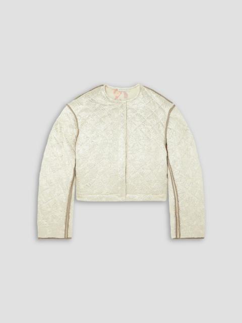 Dries Van Noten Reversible quilted metallic wool-blend brocade and floral-print silk-blend jacket