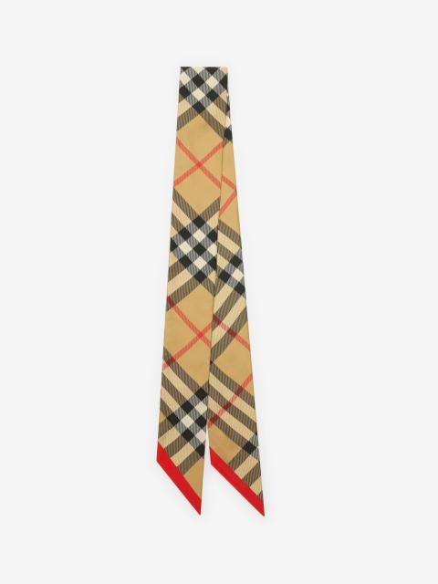 Burberry Skinny Check Silk Scarf