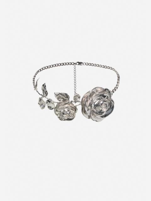 MAGDA BUTRYM Rose vine statement necklace in silver