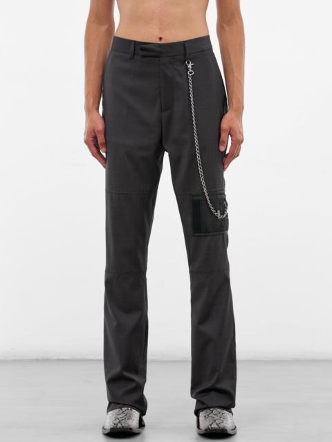 Martine Rose Black Stitched Wallet & Chain Pants