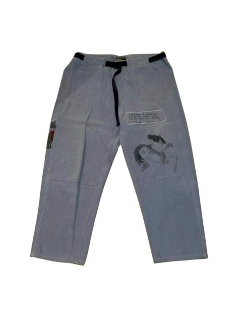 Enfants Riches Déprimés Patchwork herringbone cotton vintage wash pants