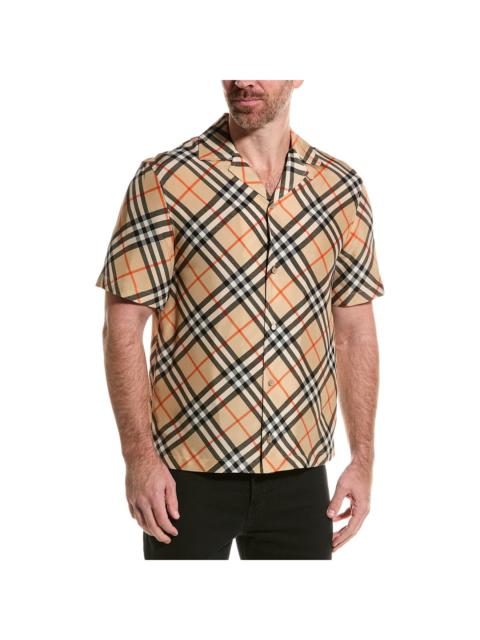Burberry Burberry Check Oversized Silk Shirt