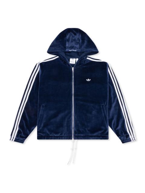 adidas Originals ADIDAS ORIGINALS X WALES BONNER VELOUR TRACK JACKET - COLLEGIATE NAVY